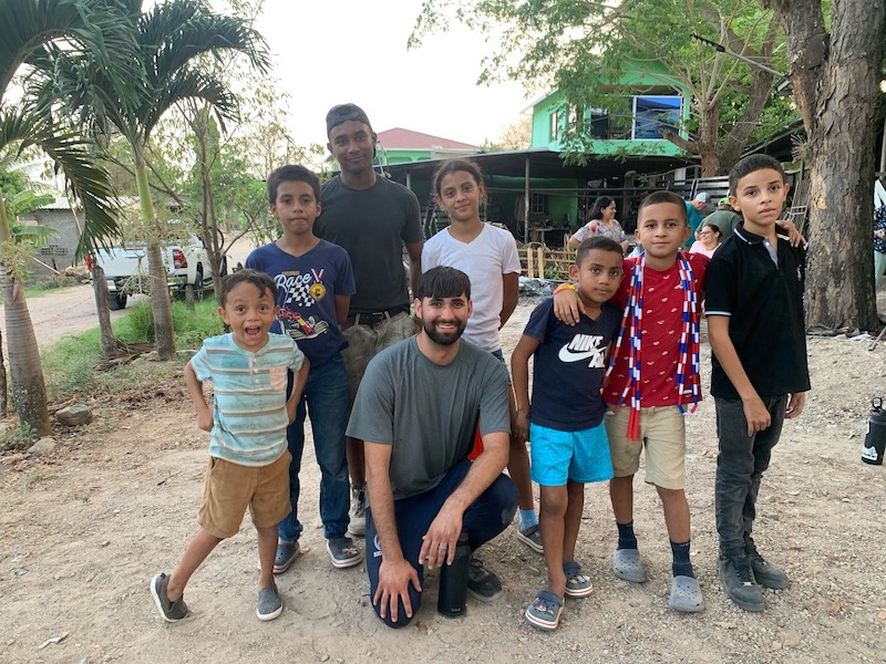 Coach Joe and Kids in Honduras